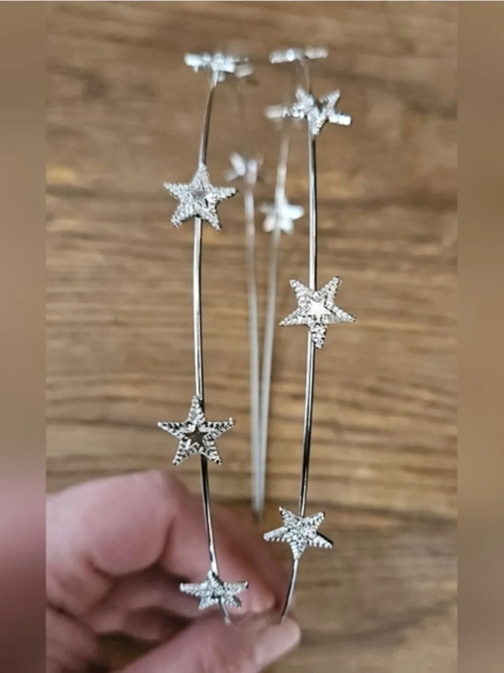 Star Double Row Headband Hairpiece in Silver BNIB